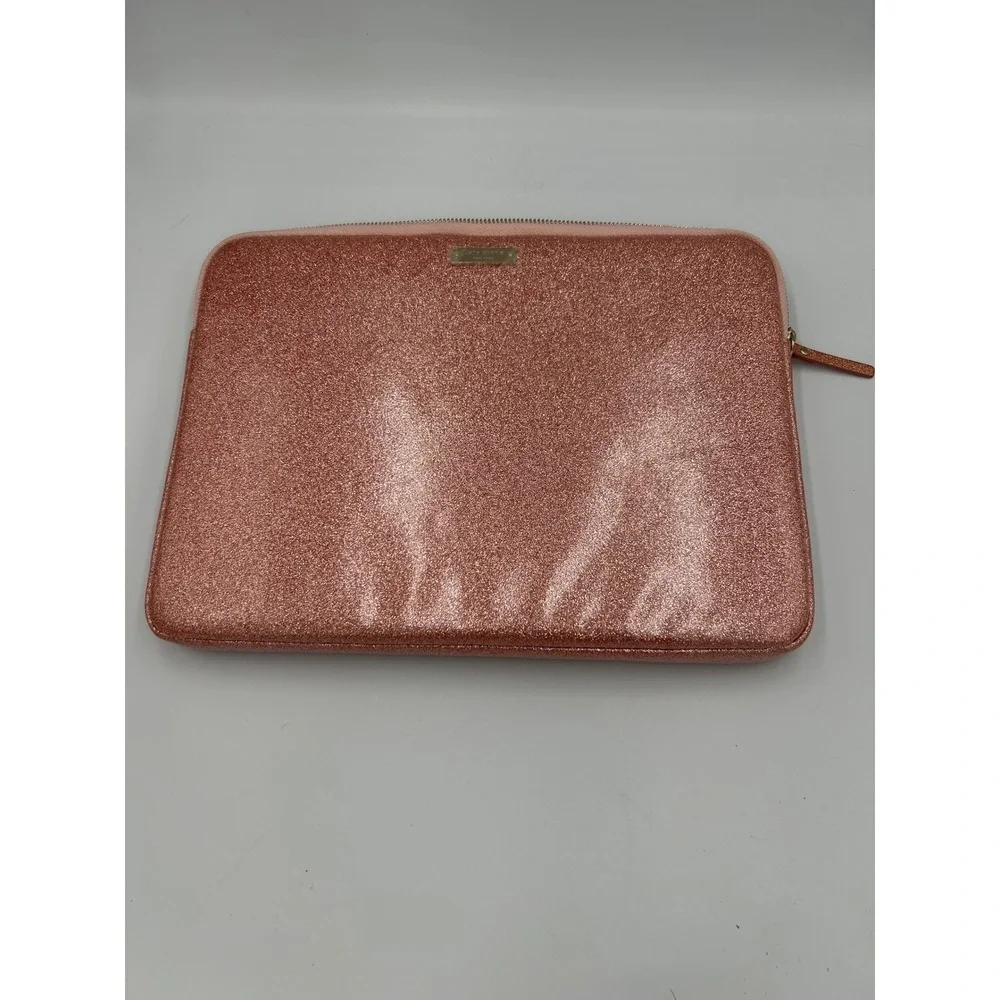 Kate Spade Rose Gold Glitter Padded Tablet Sleeve iPad Case Zip Cover